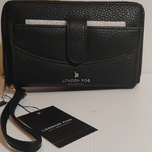 London Fog Black Wristlet Clutch